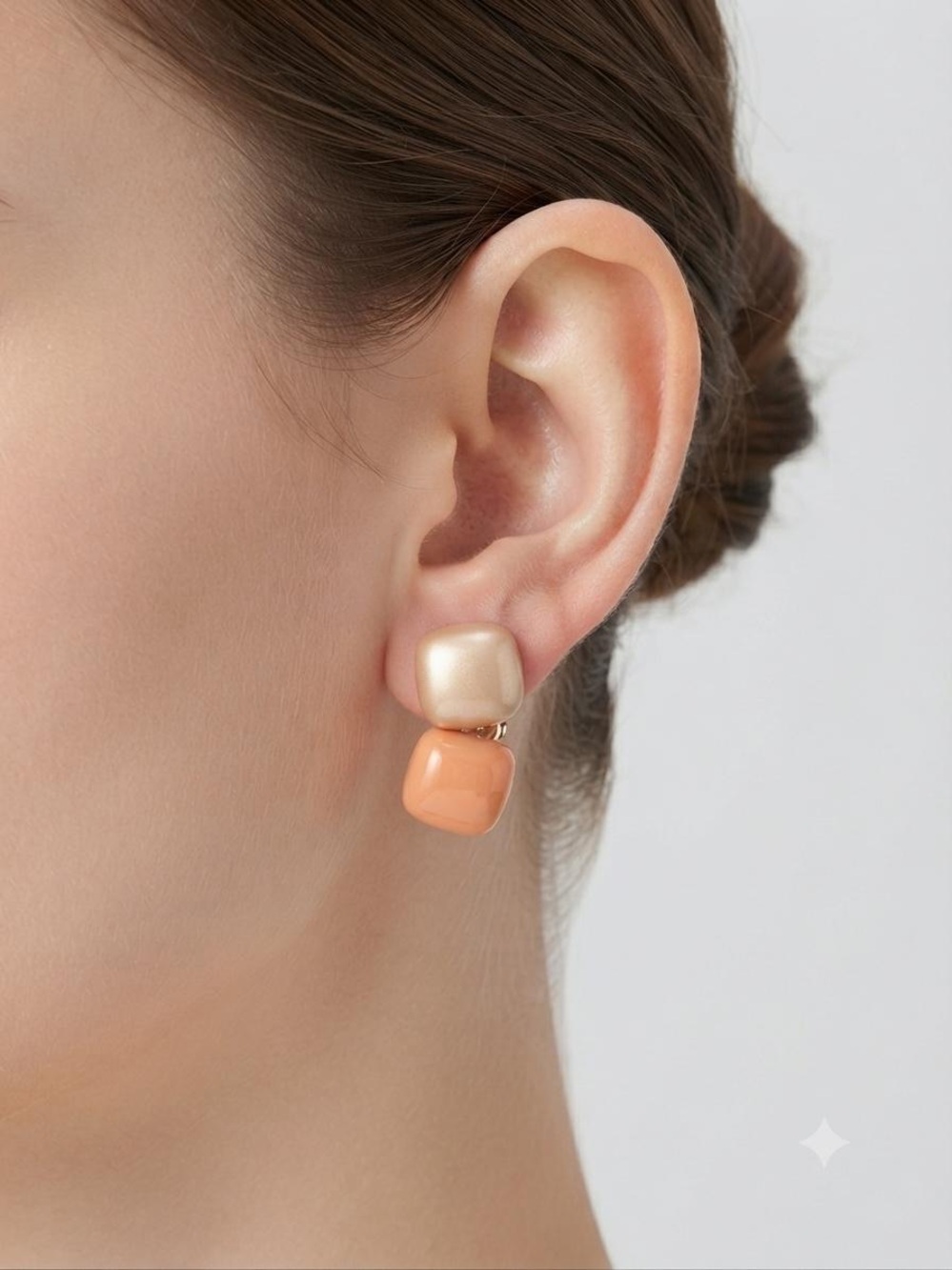 Gold-Tone Pearl & Peach Double Drop Earrings - Women's Jewelry two pairs only 20